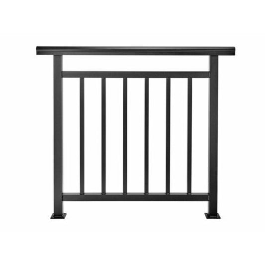 Cladco Aluminium 37 Degree Balustrade Stair Kit - 1000mm x 1050mm - Black with Flexible Ends/Brackets and Foot Caps