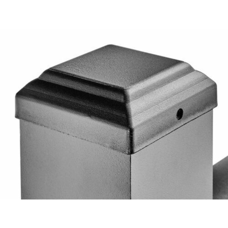 Cladco Aluminium Balustrade Post 1200mm x 100mm x 100mm - Black with Cap and Foot Caps