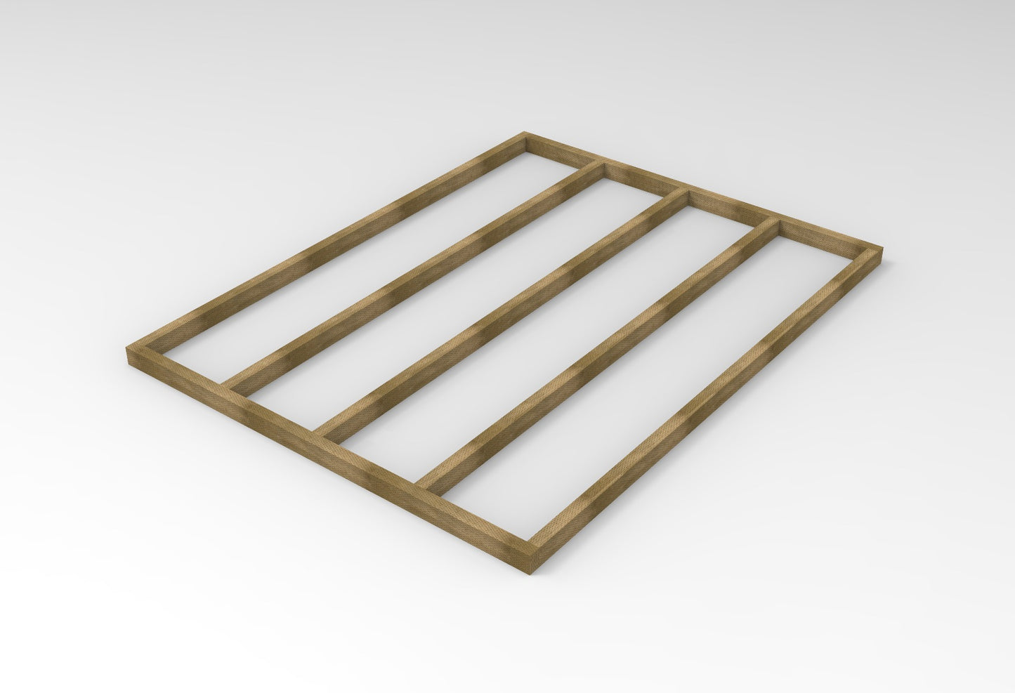 Wooden shed base frame for overlap sheds, 8 x 6ft, by Forest Garden, featuring sturdy support lines.