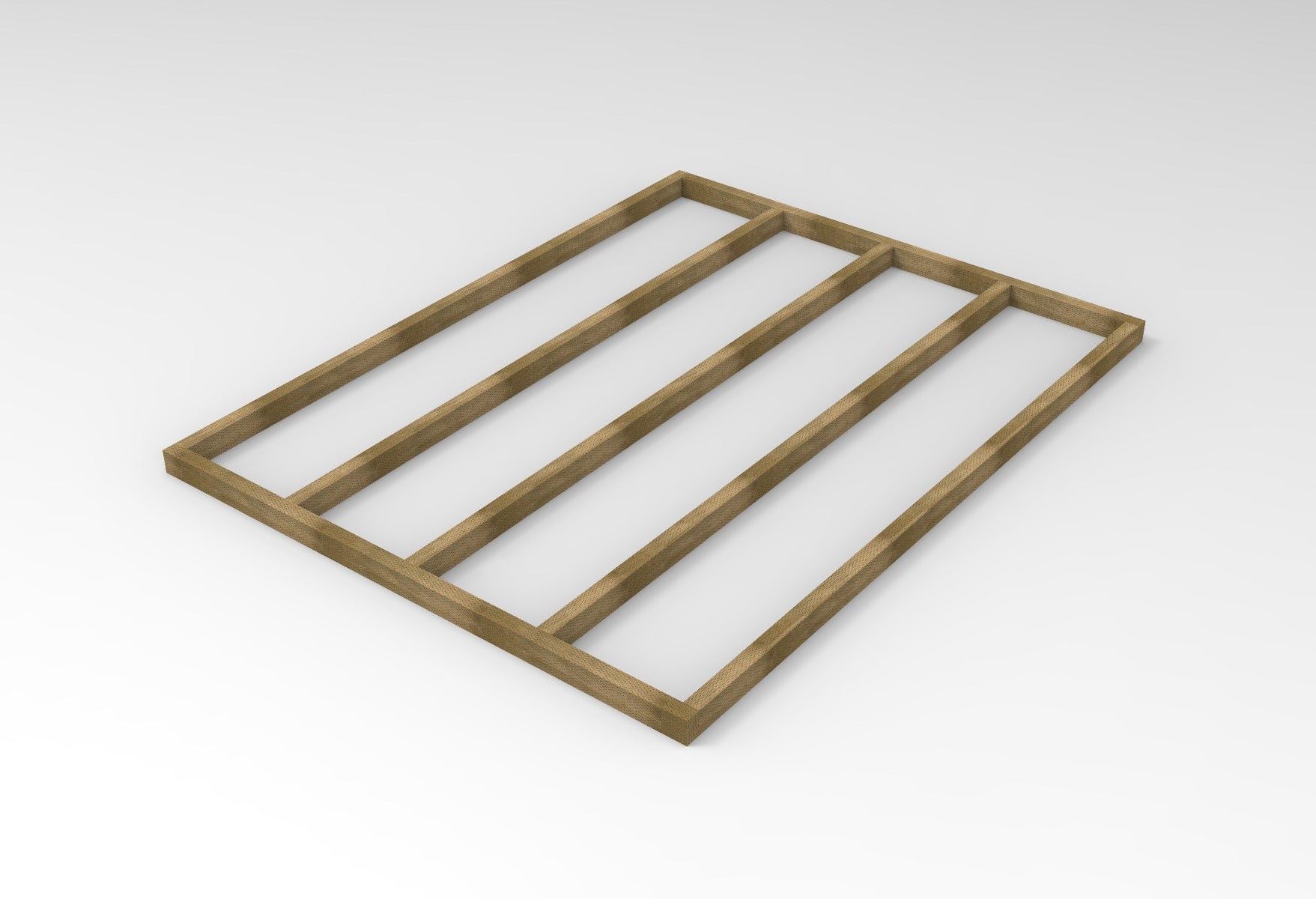 Wooden shed base frame for overlap sheds, 8 x 6ft, by Forest Garden, featuring sturdy support lines.