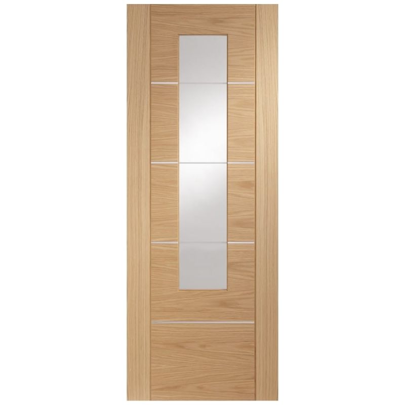 Image for XL Joinery Portici Pre-Finished Internal Oak Door with Clear Glass 1981 x 762 x 35mm (30")