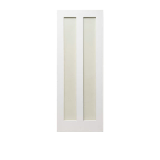 Shaker 2 Panel White Primed Glazed Internal Door - All Sizes