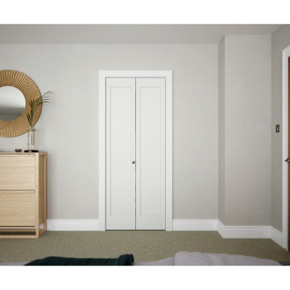 Shaker 2 Panel White Primed Panel Bi-Fold Internal Door 1981 x 762mm
