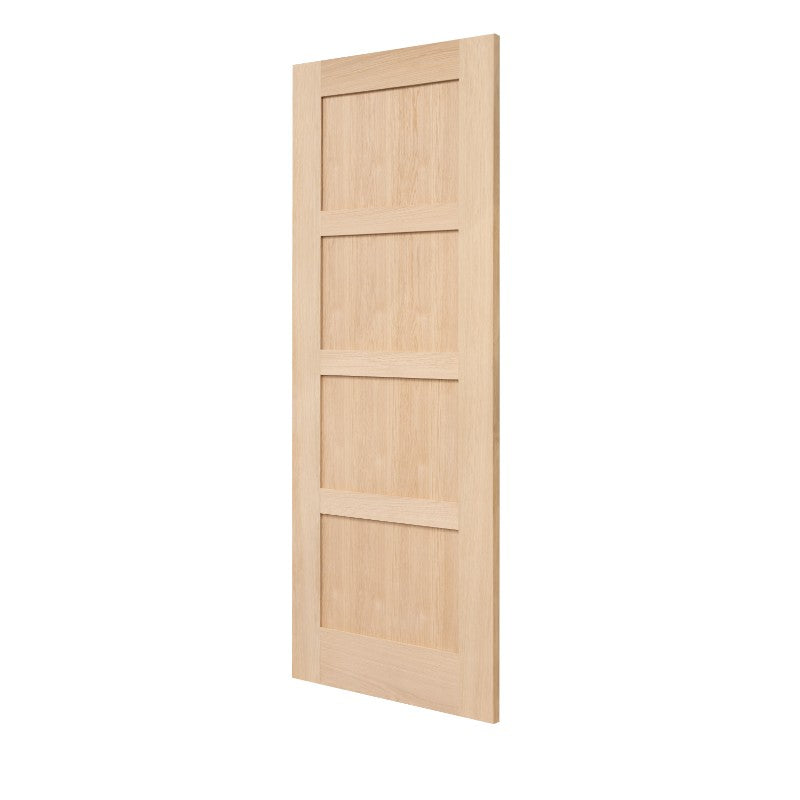 Shaker 4 Panel Unfinished Internal Oak Door - All Sizes