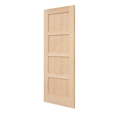 Shaker 4 Panel Unfinished Internal Oak Door - All Sizes