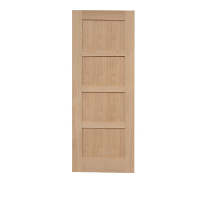 Shaker 4 Panel Unfinished Internal Oak Door - All Sizes