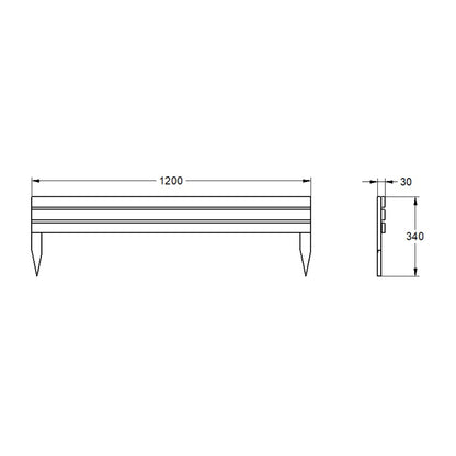 Forest Garden Slatted Edging 120cm - Pack of 5