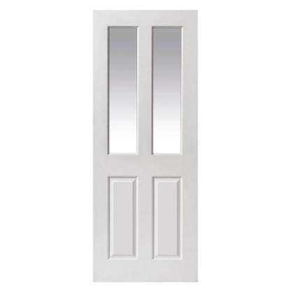 JB Kind White Smooth Moulded Panel Canterbury 2 Light Glazed Internal Door 1981 X 838 X 35mm