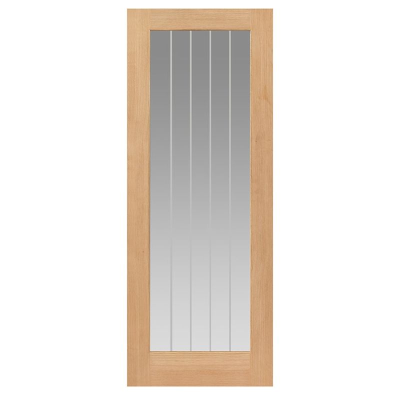 JB Kind Oak Cottage Thames 1 Light Glazed Internal Door Unfinished 1981 X 686 X 35mm