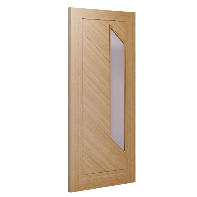 Image for Deanta Torino Oak Internal Door Glazed Prefinished - 78in x 33in (1981 x 838mm)
