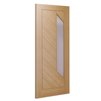 Image for Deanta Torino Oak Internal Door Glazed Prefinished - 78in x 33in (1981 x 838mm)