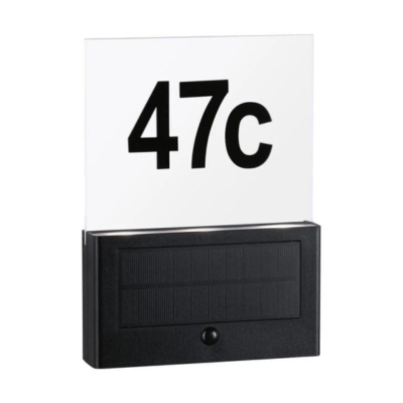 Outdoor Solar House Number Neda IP44 3000K PIR 