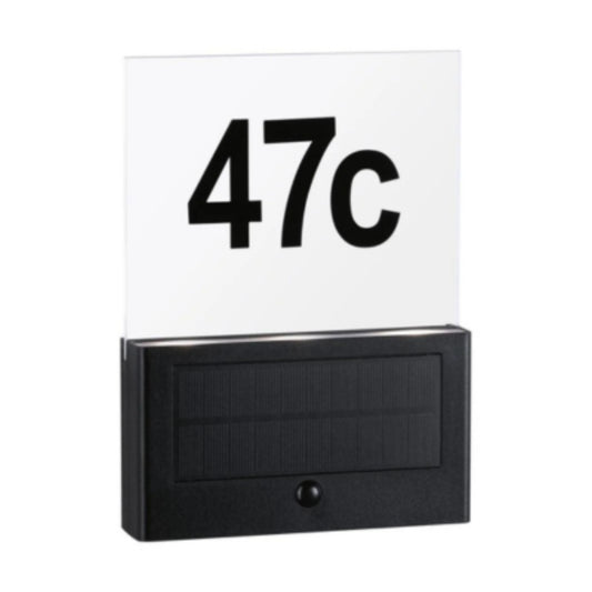 Outdoor Solar House Number Neda IP44 3000K PIR 