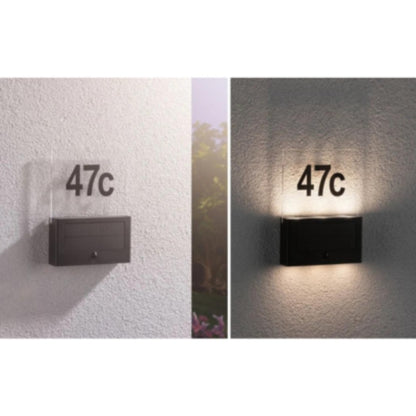 Outdoor Solar House Number Neda IP44 3000K PIR 