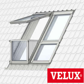 Image for Velux CABRIO White Painted Balcony GDL SK0L222 238 x 252  SK19 Double