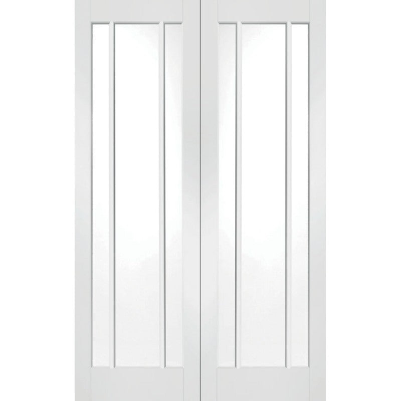 XL Joinery Worcester Internal Rebated White Primed Door Pair with Clear Glass- 1981 x 1220 x 40mm (48")