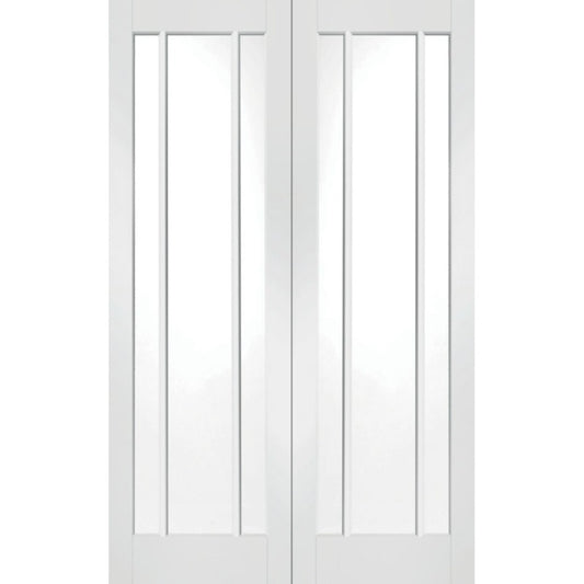 XL Joinery Worcester Internal Rebated White Primed Door Pair with Clear Glass- 1981 x 1372 x 40mm (54")