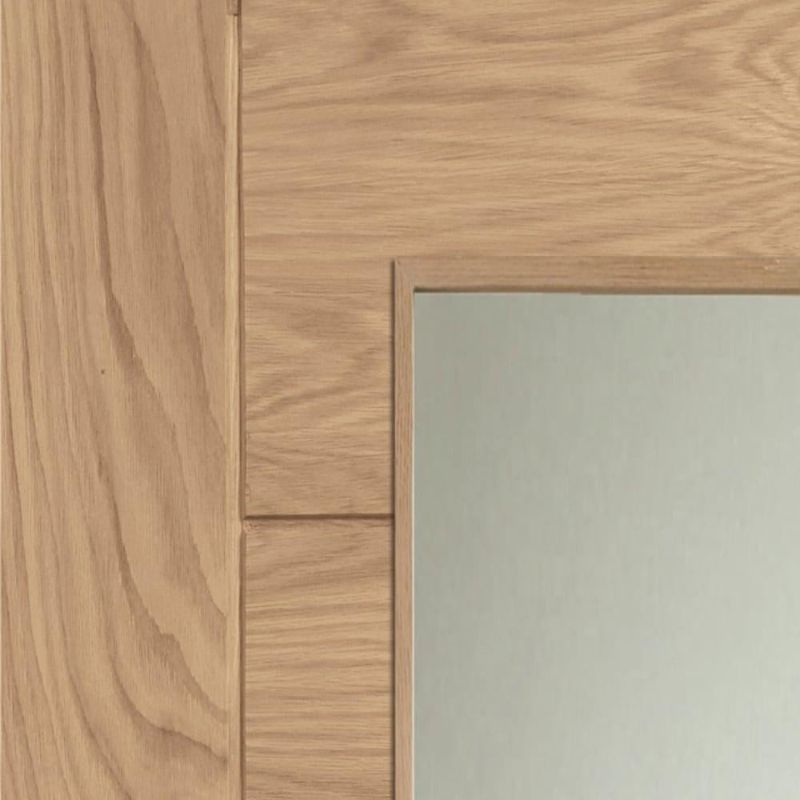 Image for XL Joinery Palermo Internal Oak Rebated Door Pair with Clear Glass 1981 x 1067 x 40mm (42")