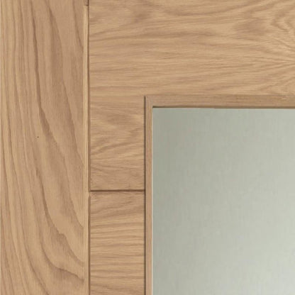Image for XL Joinery Palermo Internal Oak Rebated Door Pair with Clear Glass 1981 x 1067 x 40mm (42")