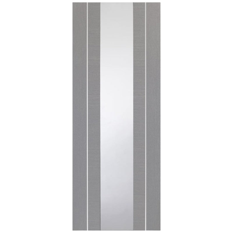 XL Joinery Forli Pre-Finished Light Grey Door with Clear Glass 2040 x 826 x 40mm (32.5")