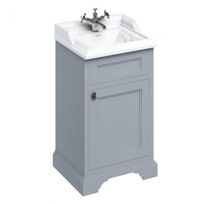 Burlington 50cm Freestanding Cloakroom Vanity Unit Basin Classic Grey - 50cm Bathroom Vanity Unit